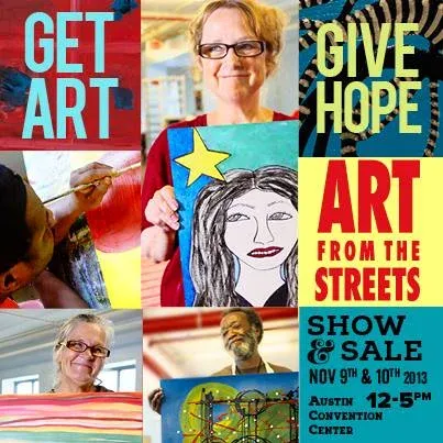 Art From The Streets campaign poster featuring the Austin artist community