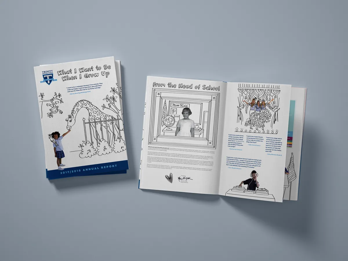 Trinity Episcopal School brand and print materials